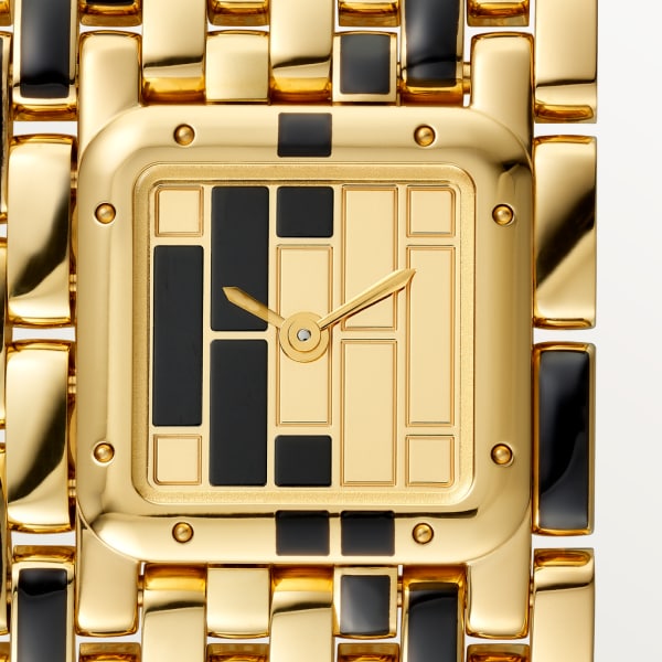 Panthère de Cartier watch Cuff, quartz movement, yellow gold lacquer