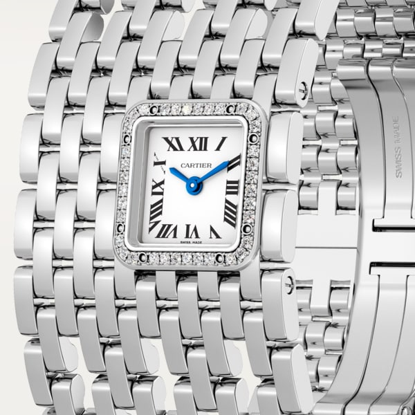 Panthère de Cartier腕表 手镯腕表，石英机芯，18K白金，钻石