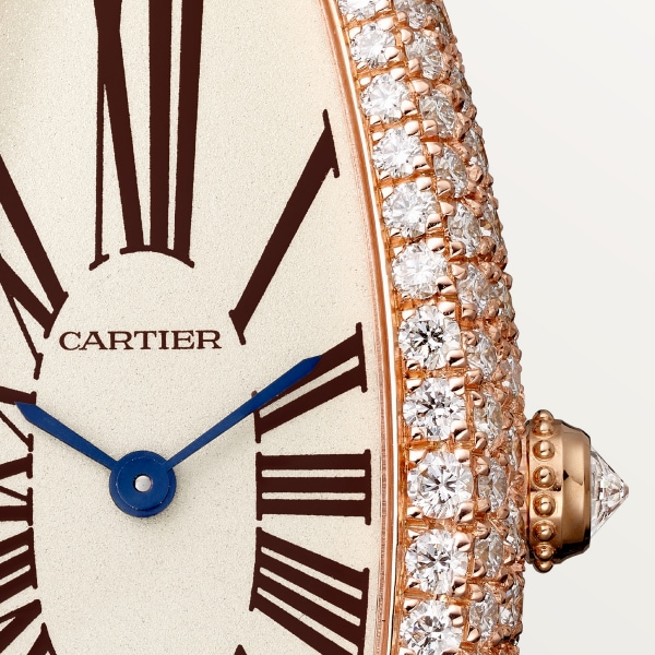 CRWJBA0006 - Baignoire Allongée watch - Medium model, hand-wound mechanical  movement, rose gold, diamonds - Cartier