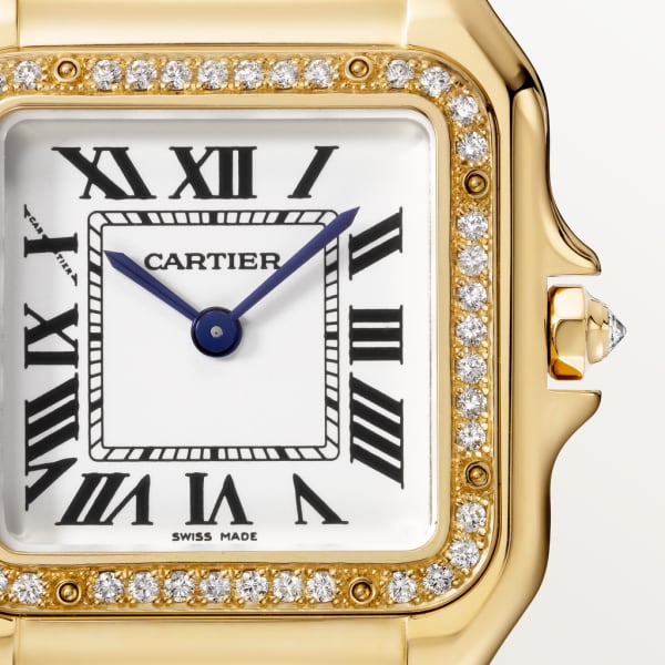 Panthère de Cartier腕表 中号表款，石英机芯，18K黄金，钻石
