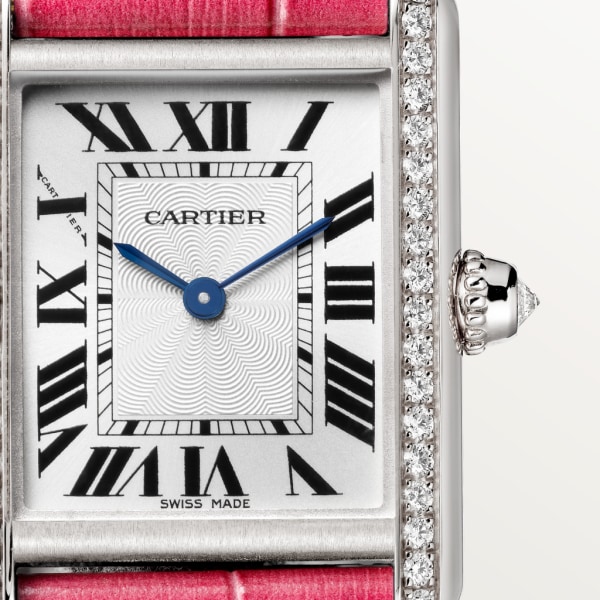 Cartier Tank Louis Cartier Watch - 33.7 mm White Gold Case - Pink Fuschia Alligator Strap - WJTA0015