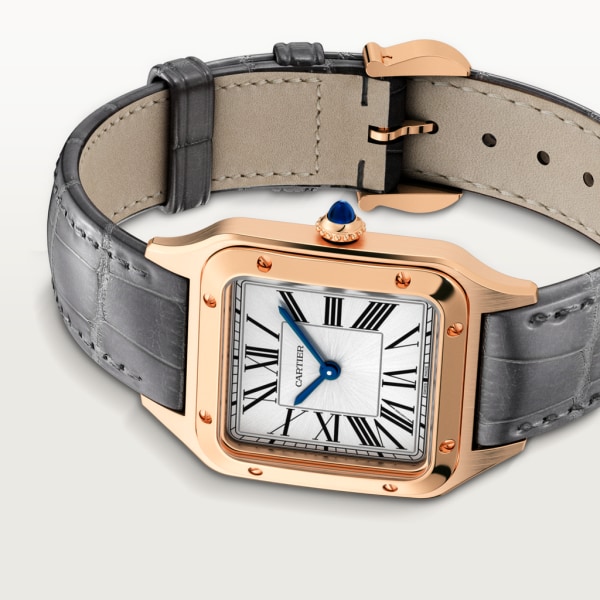 Santos-Dumont watch Large model, quartz movement, rose gold, leather