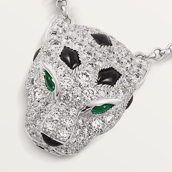 Panthère de Cartier卡地亚猎豹项链 白金，缟玛瑙，祖母绿，钻石