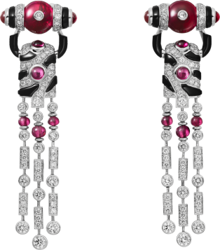 Beautés du Monde earrings White gold, rubellite, onyx, diamonds