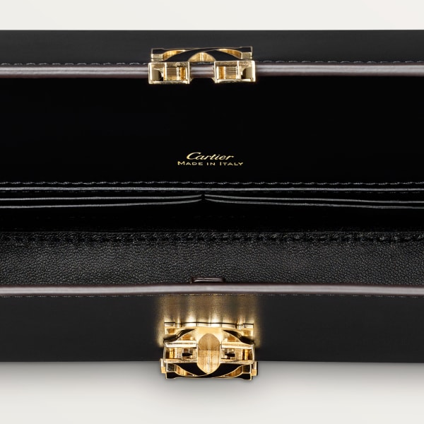C de Cartier链条手袋，迷你款 黑色小牛皮，金色与黑色珐琅饰面
