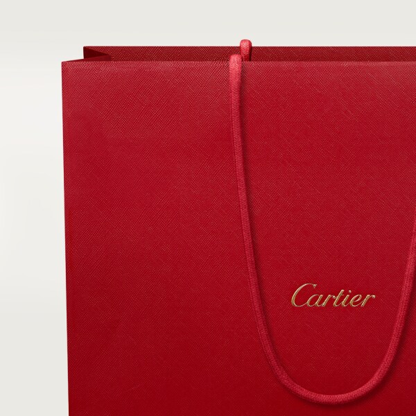 Double C de Cartier链条手袋，迷你款 黑色小牛皮，金色与黑色珐琅饰面