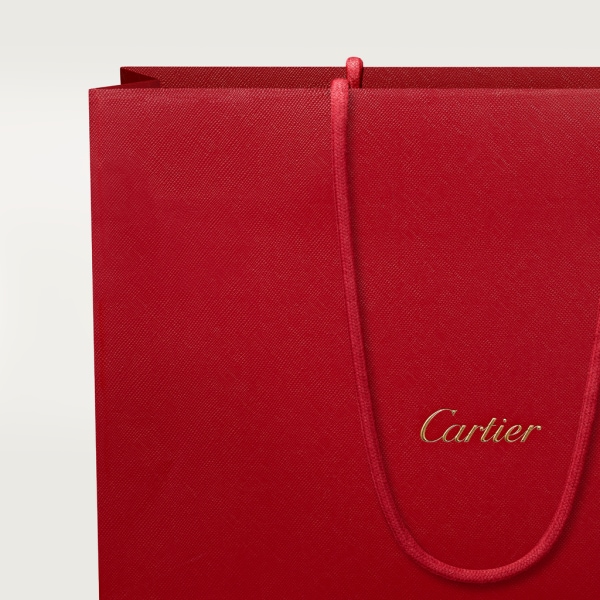 Small model chain bag, C de Cartier Black calfskin, gold and black enamel finish