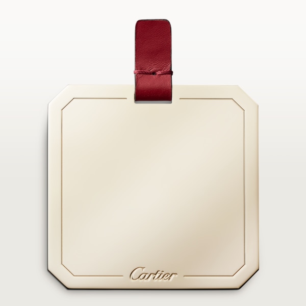 Small model chain bag, C de Cartier Cherry red calfskin, gold and cherry red enamel finish