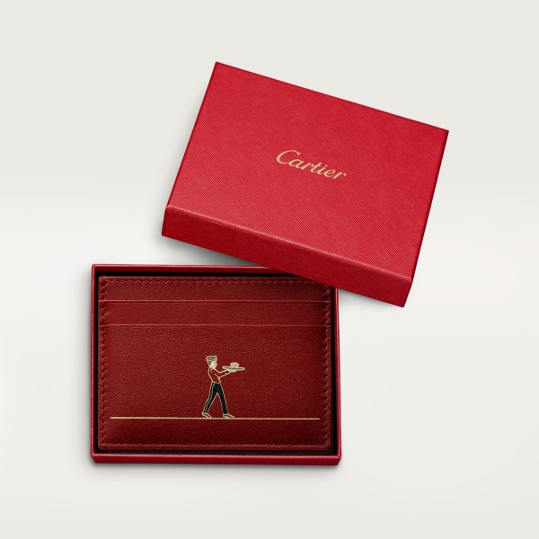 Diabolo de Cartier卡片夹 红色小牛皮