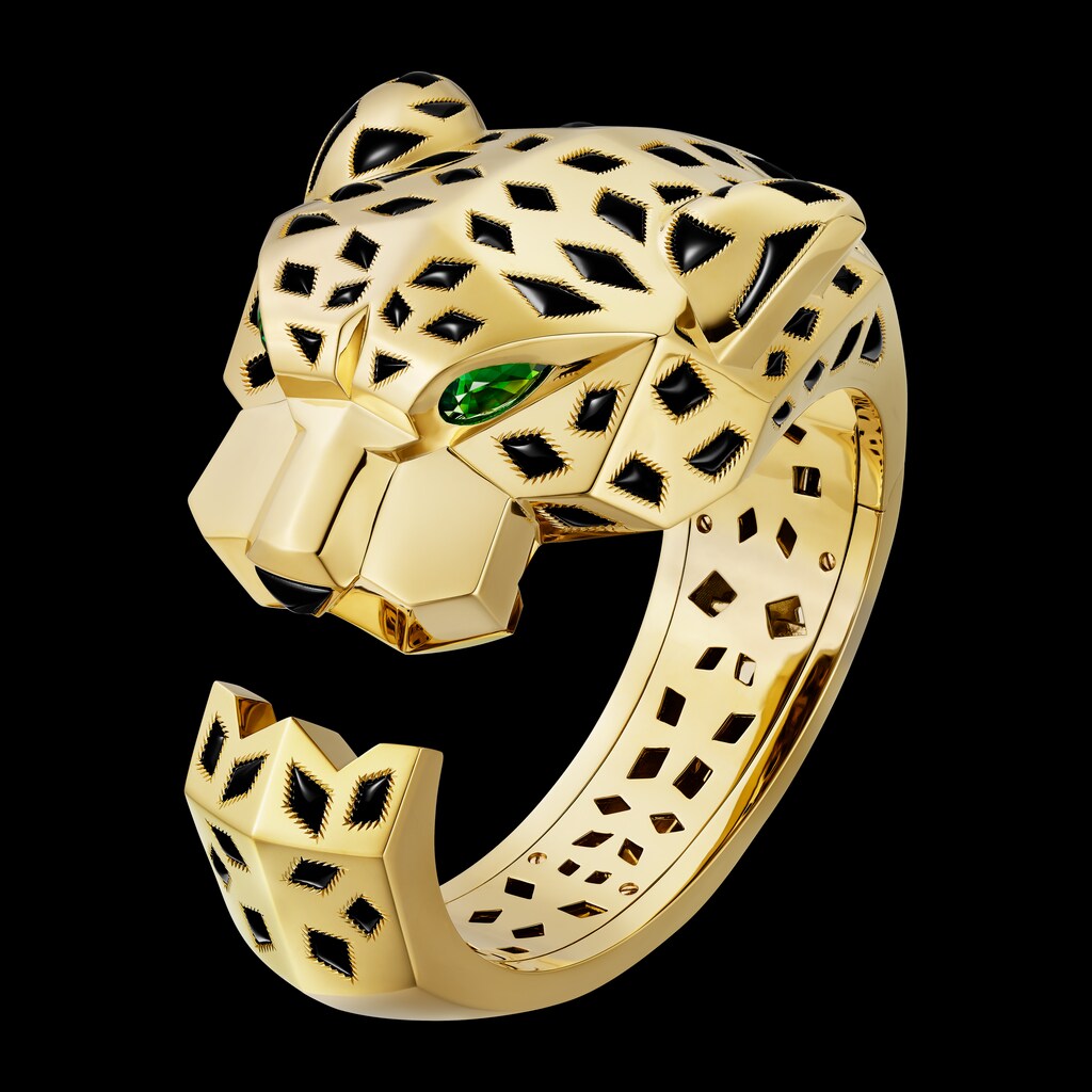 Panthère de Cartier braceletYellow gold, onyx, tsavorite garnets