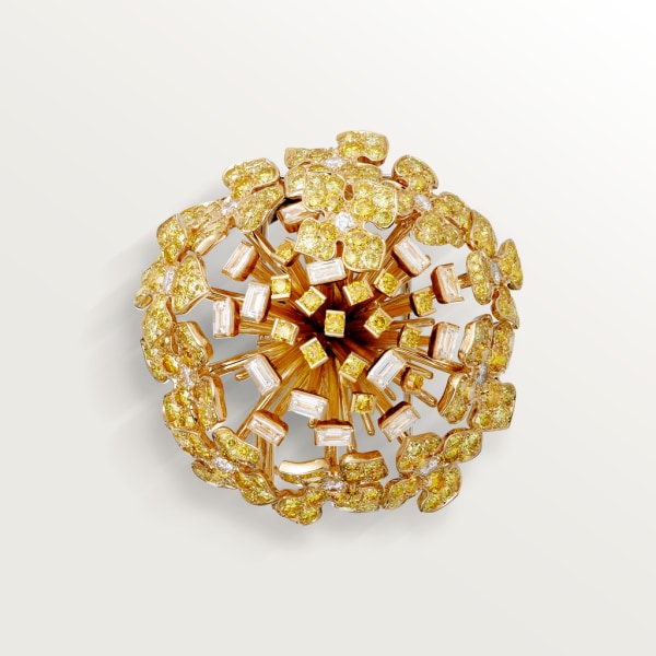 卡地亚动物与植物系列胸针 黄金，黄色钻石，钻石