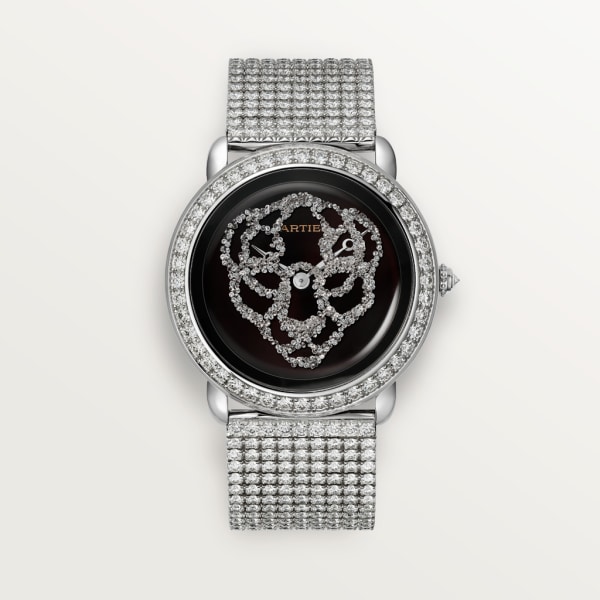 Révélation d'une Panthère watch 37 mm, manual, white gold, diamonds, lacquer