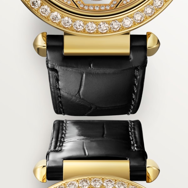 Panthère Jewellery Watches 41 mm, hand-wound movement, 18K yellow gold, diamonds, interchangeable leather straps