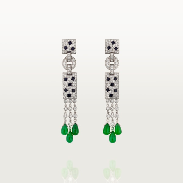 Panthère de Cartier earrings White gold, emeralds, onyx, diamonds