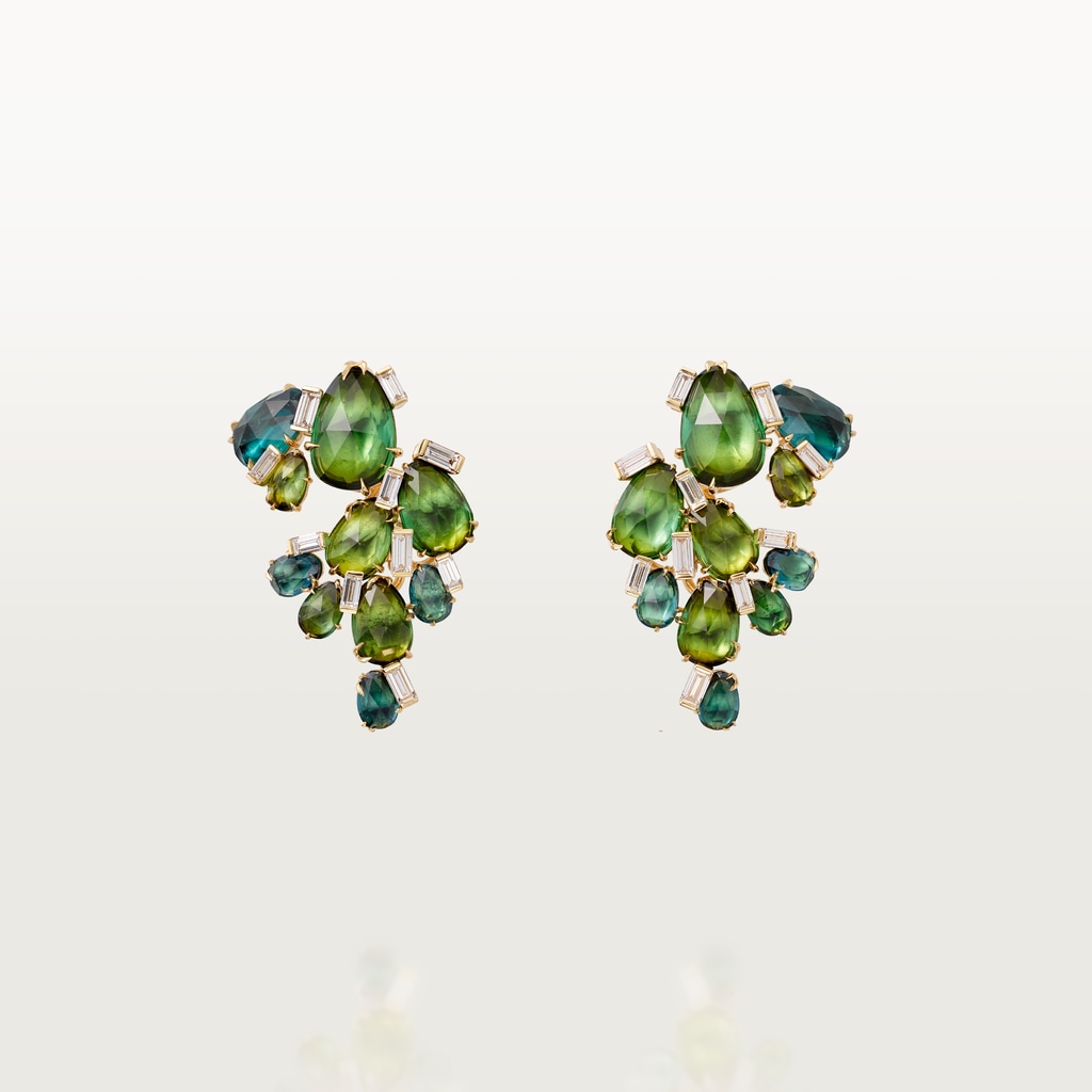 Cactus de Cartier earringsYellow gold, tourmalines, diamonds