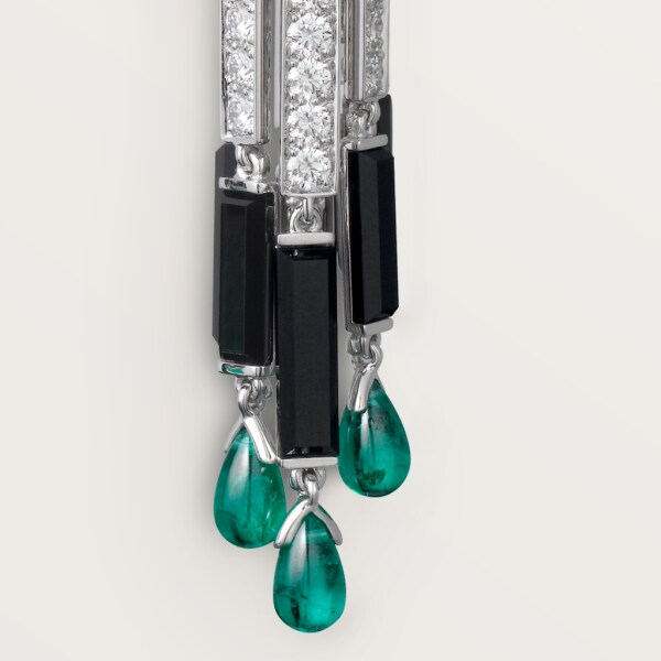 Panthère de Cartier earrings White gold, emeralds, onyx, diamonds