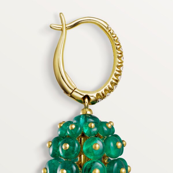 Cactus de Cartier earrings Yellow gold, emeralds, carnelians, diamonds