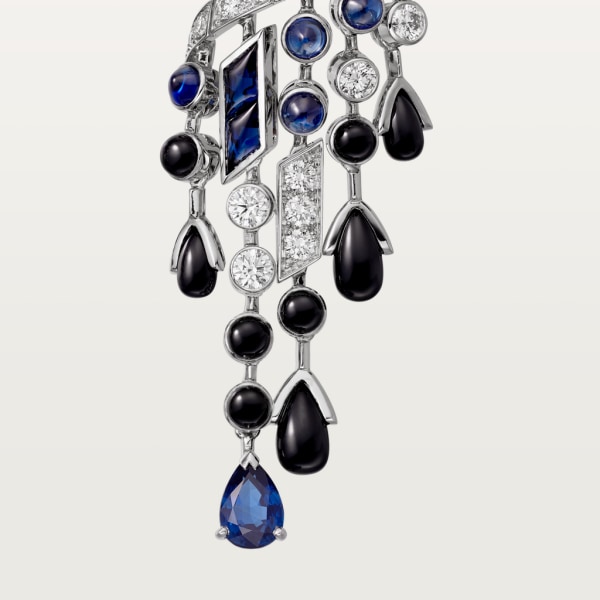 Panthère de Cartier earrings White gold, sapphires, onyx, diamonds