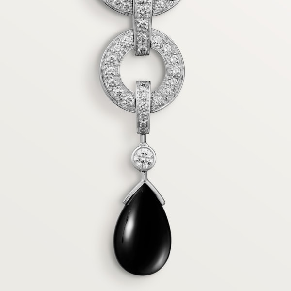 Panthère de Cartier耳环 白金，缟玛瑙，钻石
