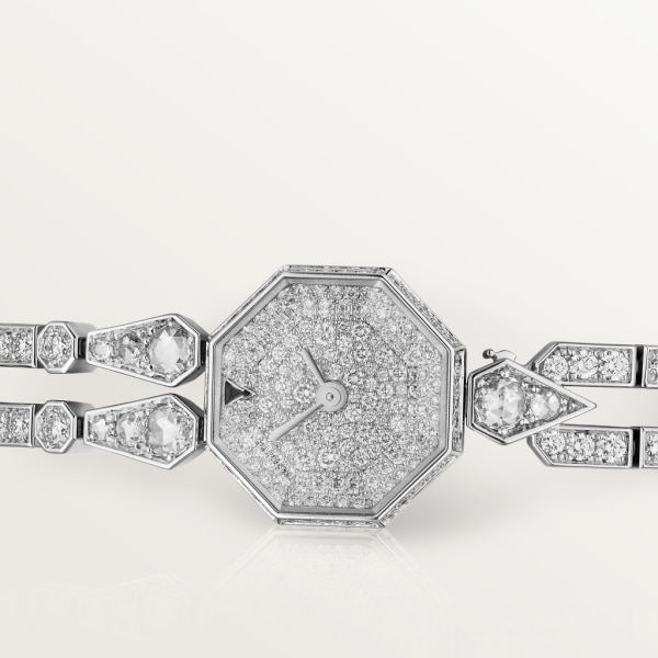 高级珠宝腕表 18K白金，钻石