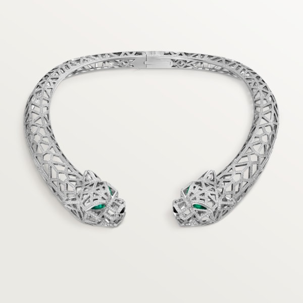 Panthère de Cartier项链 白金，缟玛瑙，祖母绿，钻石