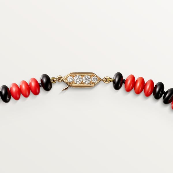 High Jewellery necklace Rose gold, coral, onyx, black lacquer, diamonds