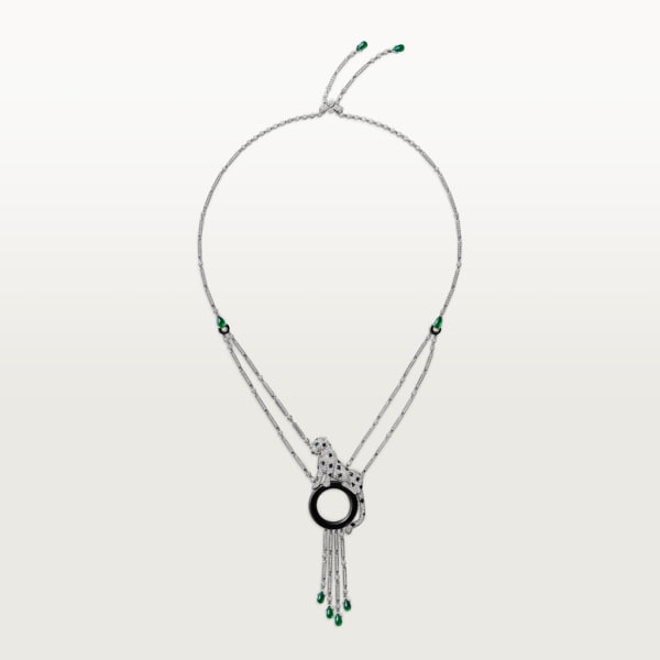 Panthère de Cartier necklace White gold, onyx, emeralds, diamonds