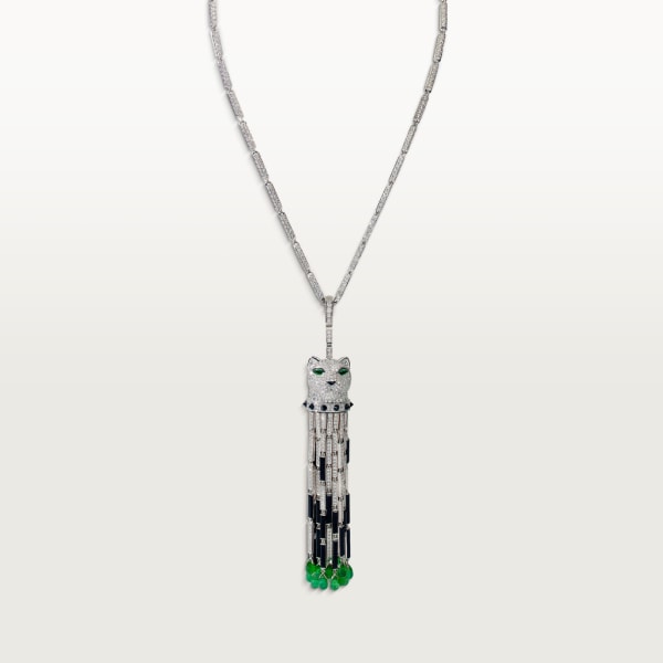 Panthère de Cartier necklace White gold, emeralds, onyx, diamonds