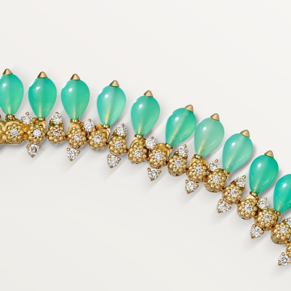 Cactus de Cartier necklace Yellow gold, chrysoprase, lapis lazuli, diamonds
