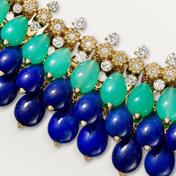 Cactus de Cartier necklace Yellow gold, chrysoprase, lapis lazuli, diamonds