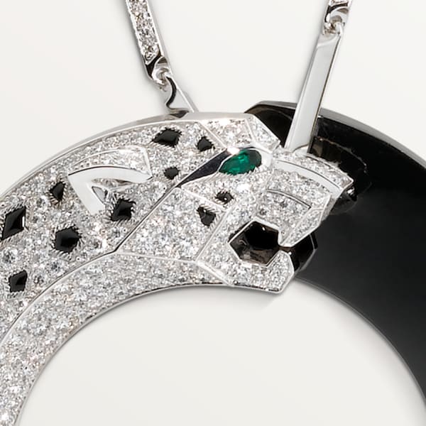 Panthère de Cartier项链 白金，祖母绿，精密陶瓷，缟玛瑙，钻石