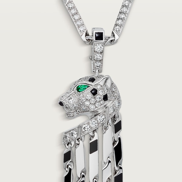 Panthère de Cartier necklace White gold, onyx, emeralds, diamonds