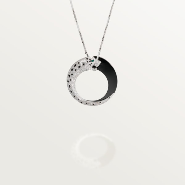 Panthère de Cartier项链 白金，祖母绿，精密陶瓷，缟玛瑙，钻石