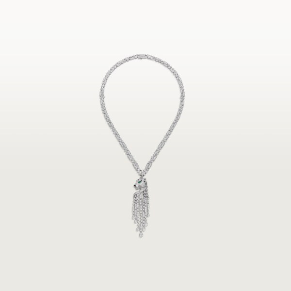 Panthère de Cartier项链 白金，祖母绿，缟玛瑙，钻石