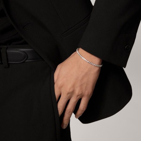 Essential Lines bracelet, brilliant-cut diamonds White gold, diamonds