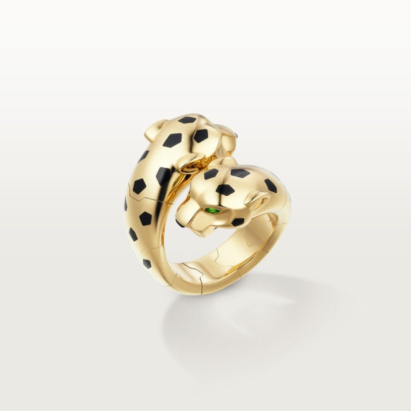 Panthère de Cartier戒指 黄金，缟玛瑙，亮漆，沙弗莱石榴石