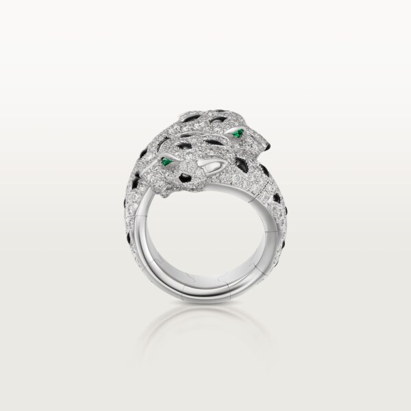 Panthère de Cartier ring White gold, emeralds, onyx, diamonds