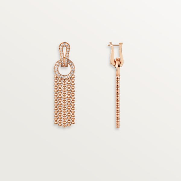 Agrafe earrings Rose gold, diamonds