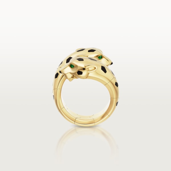 Panthère de Cartier戒指 黄金，缟玛瑙，亮漆，沙弗莱石榴石