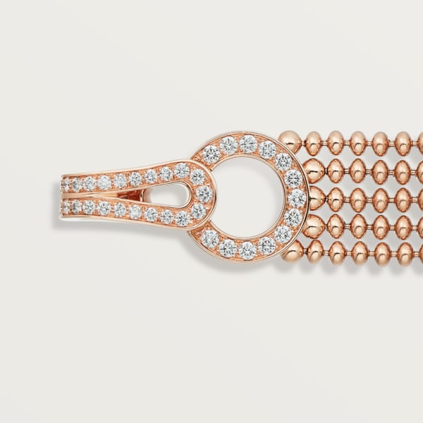 Agrafe bracelet Rose gold, diamonds