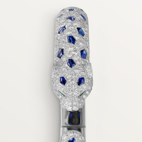 Panthère de Cartier手镯 白金，缟玛瑙，祖母绿，蓝宝石，钻石