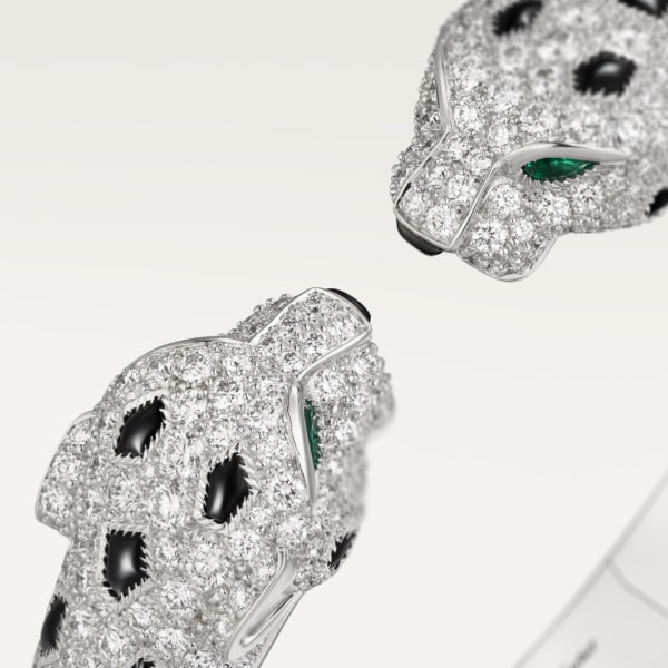 Panthère de Cartier手镯 白金，祖母绿，缟玛瑙，钻石