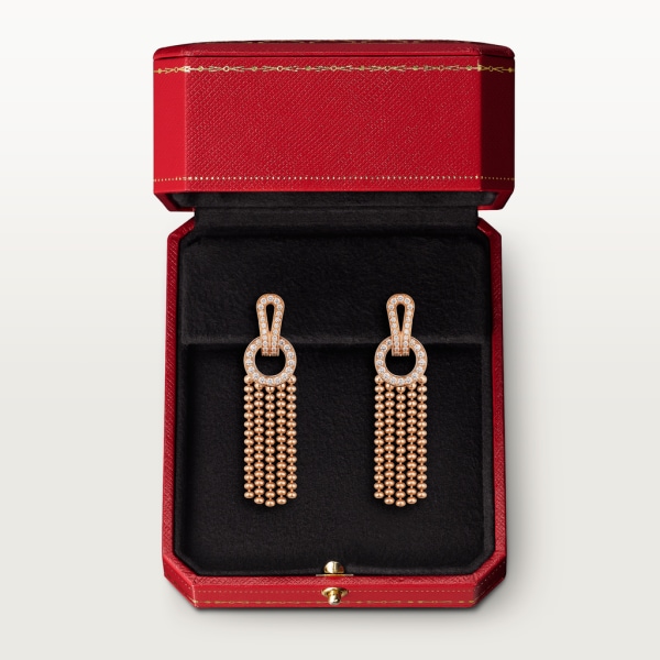 Agrafe earrings Rose gold, diamonds