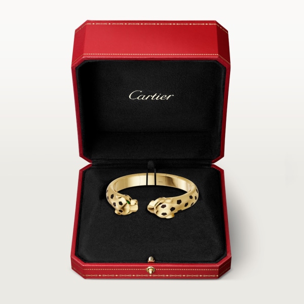 Panthère de Cartier手镯 黄金，亮漆，缟玛瑙，沙弗莱石榴石