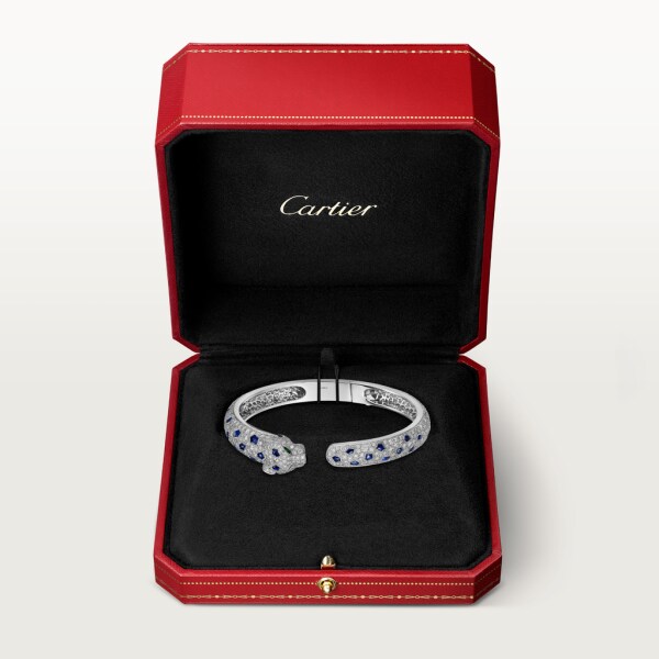 Panthère de Cartier bracelet White gold, onyx, emeralds, sapphires, diamonds