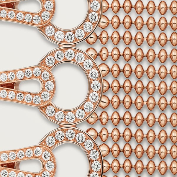 Agrafe bracelet Rose gold, diamonds