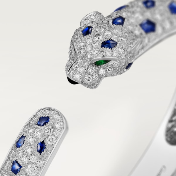 Panthère de Cartier手镯 白金，缟玛瑙，祖母绿，蓝宝石，钻石