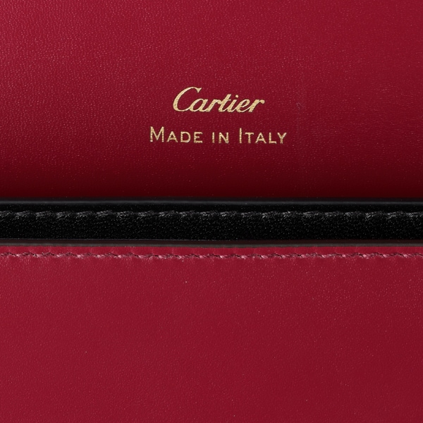 Multi-card holder with flap, C de Cartier Cherry red calfskin, golden finish and cherry red enamel