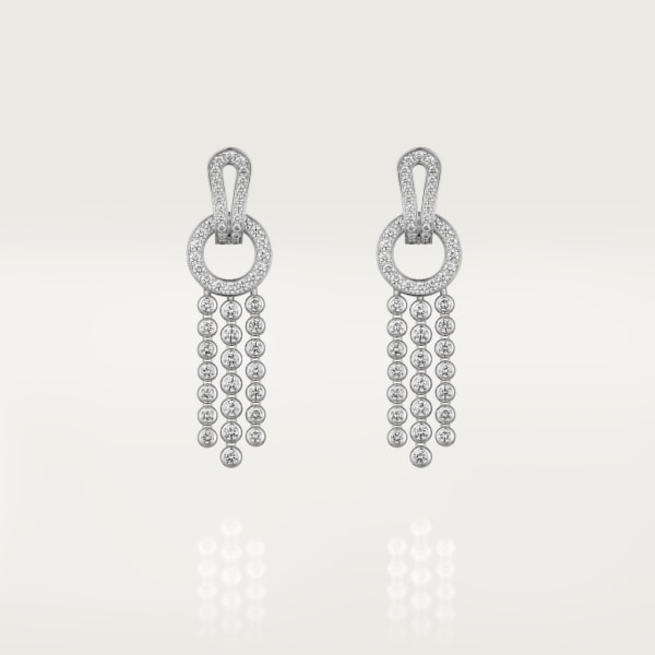 Agrafe earrings White gold, diamonds