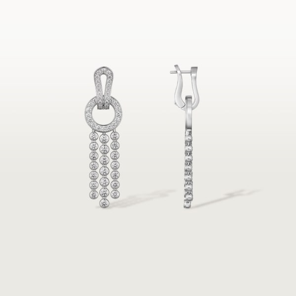 Agrafe earrings White gold, diamonds